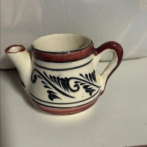 Handcrafted Ceramic Teapot with Red and Black Design